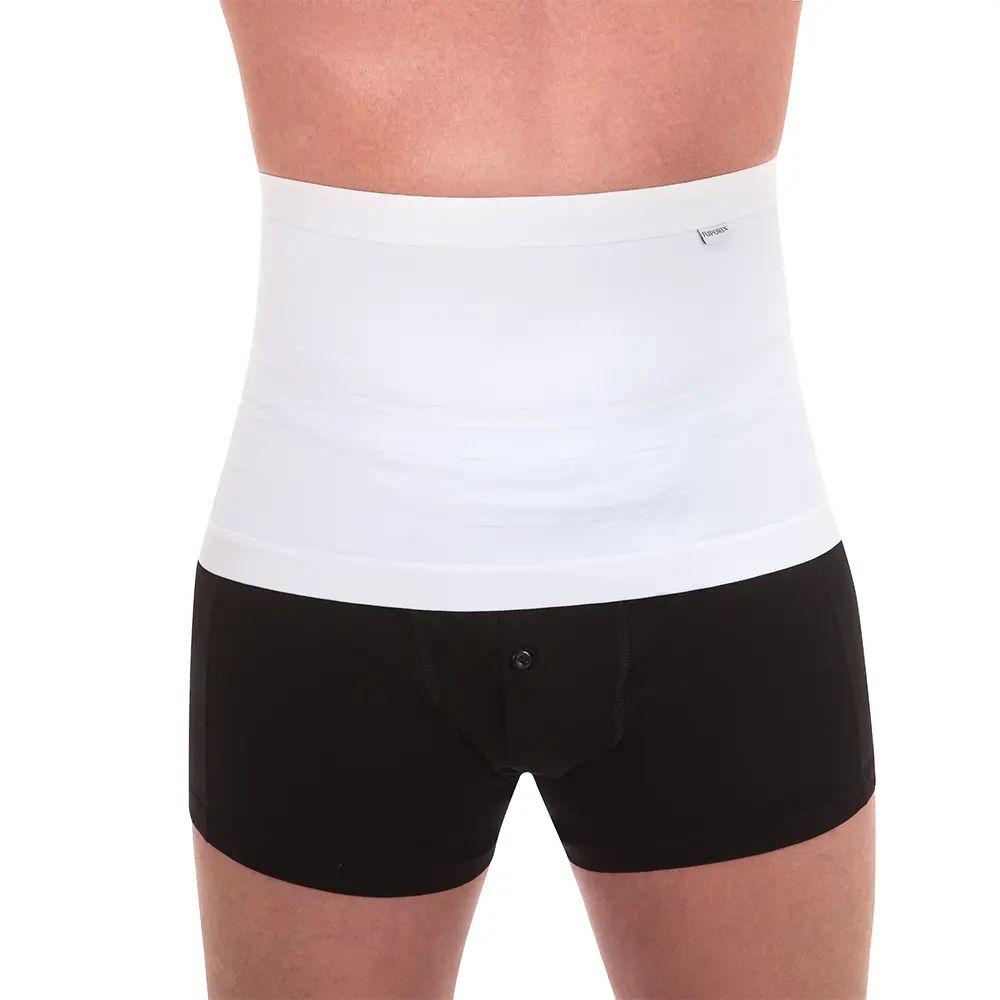 Breathable Tube Belt in white, worn on model