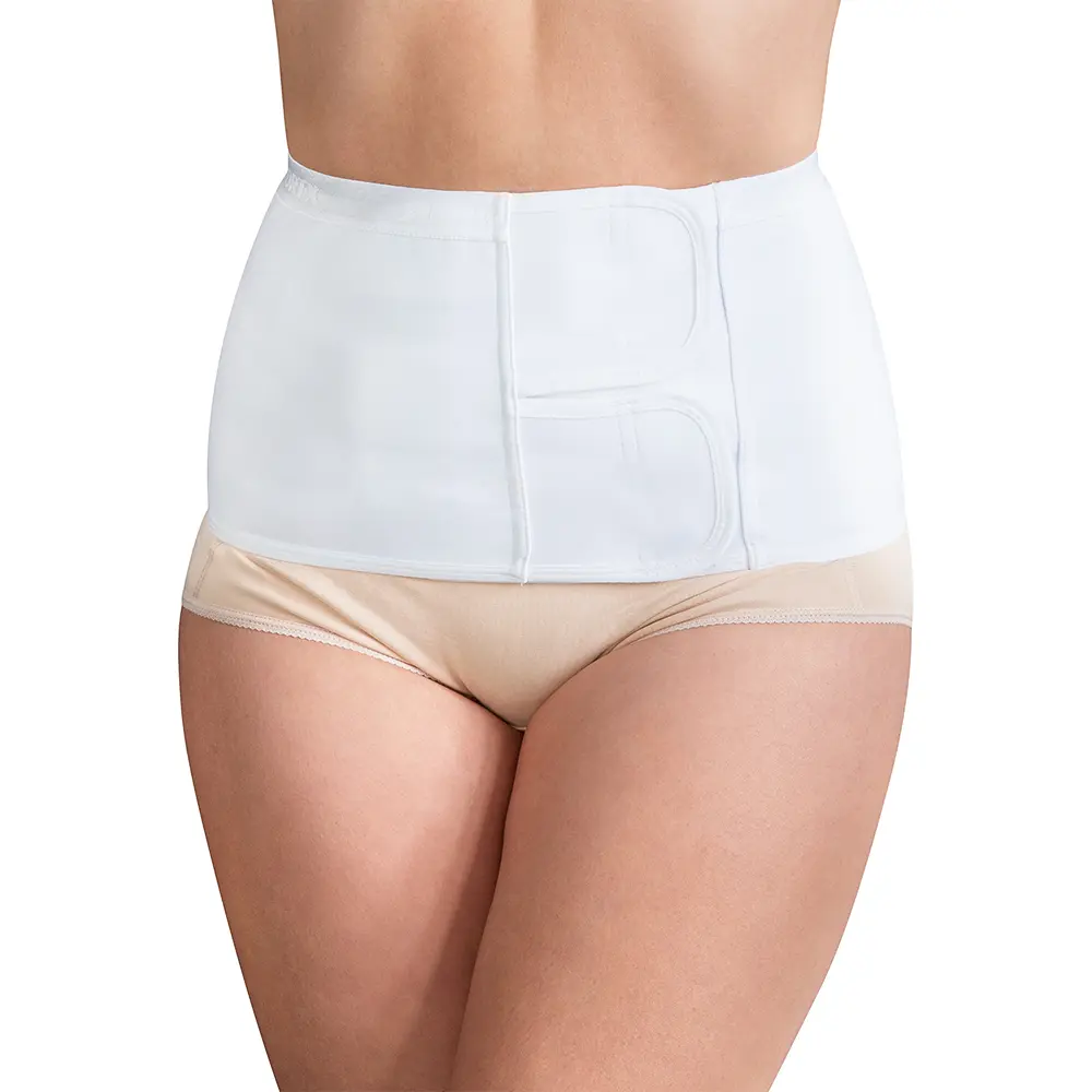 Easy Peel Belt in white, worn on model