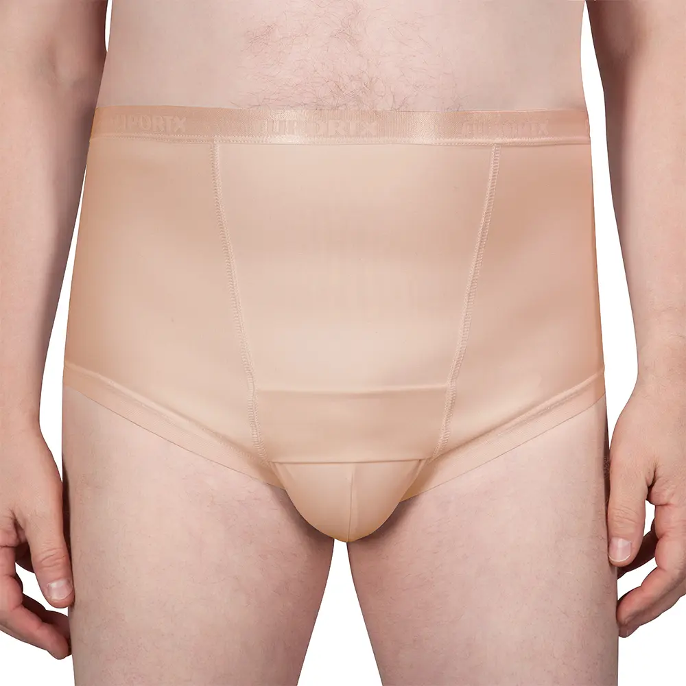 Male Support Girdle in neutral, worn on model