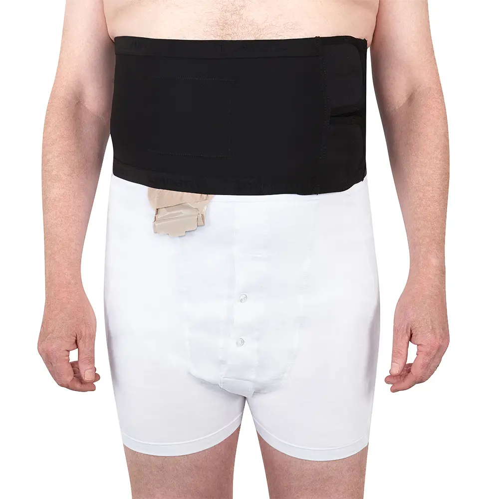 Shield Belt in black, worn on model